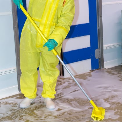 Vikan hoekschrobber polyester hygienisch geel