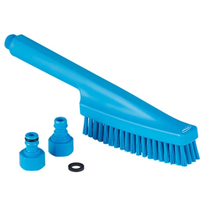 Vikan handborstel hard met watertoevoer  330mm blauw