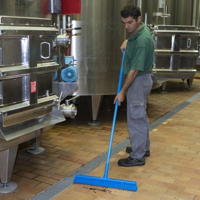 Vikan brede vloerschrobber hard 47cm blauw