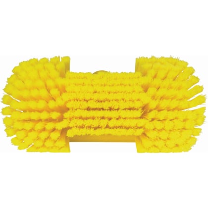 Vikan hoekverstelbare borstel met waterdoorlaat geel