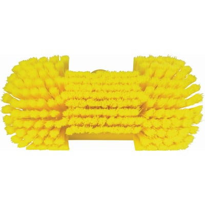 Vikan hoekverstelbare borstel met waterdoorlaat geel