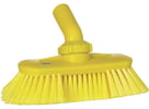 Vikan hoekverstelbare borstel met waterdoorlaat geel