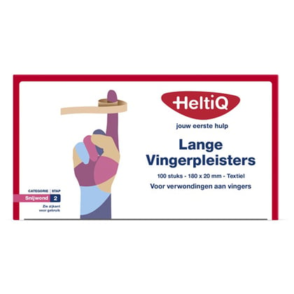 HeltiQ Vingerpleister elastisch textiel 18x2cm 100st