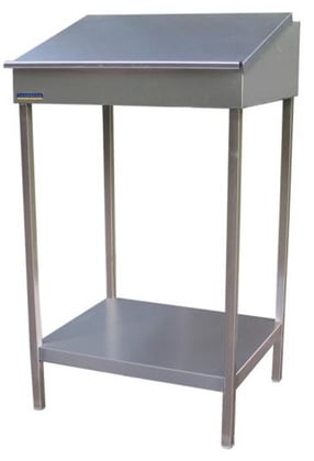 RVS lessenaar open model met opklapbaar deksel 600x500x1200mm