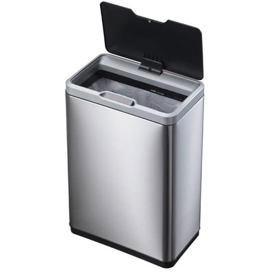 Afvalbak Mirage Sensor 45ltr mat RVS zwart