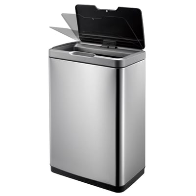 Afvalbak Mirage Sensor 45ltr mat RVS zwart