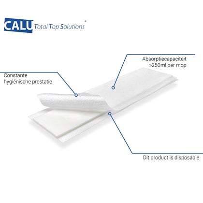 CALU TTS disposable spill mop 3-lgs 42x13cm wit 5st