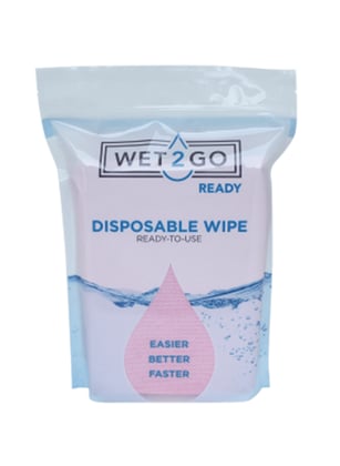 Wet2Go disposable microvezeldoek roze 40x30cm 20st