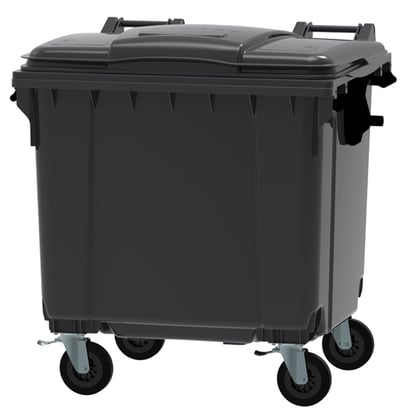 Container 1100ltr met vlak deksel