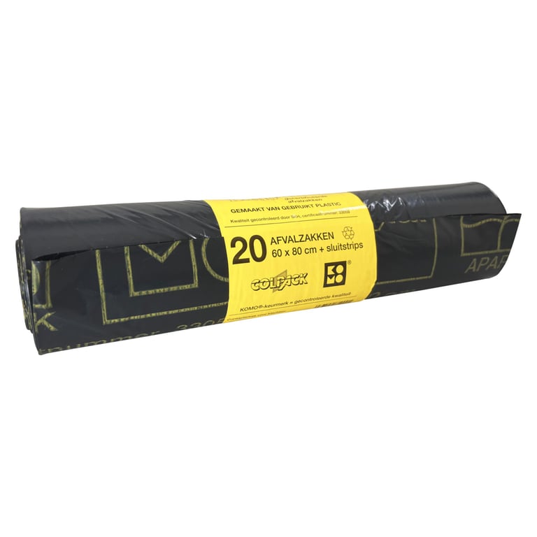 Komo afvalzak LDPE 60x80cm grijs 20st