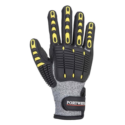 Portwest anti impact snijbestendige handschoenen grijs/zwart maat S