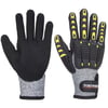 Portwest anti impact snijbestendige handschoenen grijs/zwart maat S