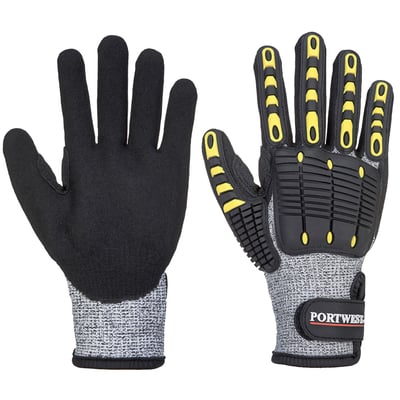 Portwest anti impact snijbestendige handschoenen grijs/zwart maat S