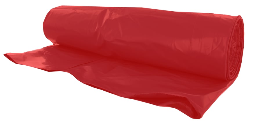 CaluClean LDPE zak 65/2x25x140cm 70my rood 10 rollen van 10st