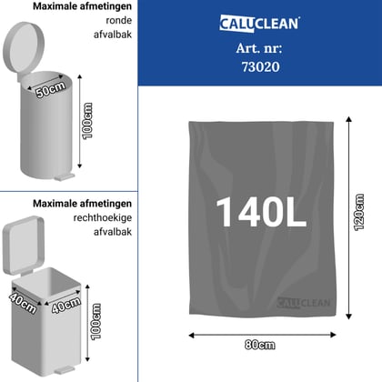 CaluClean afvalzak 80x120cm blauw LDPE T70 10st