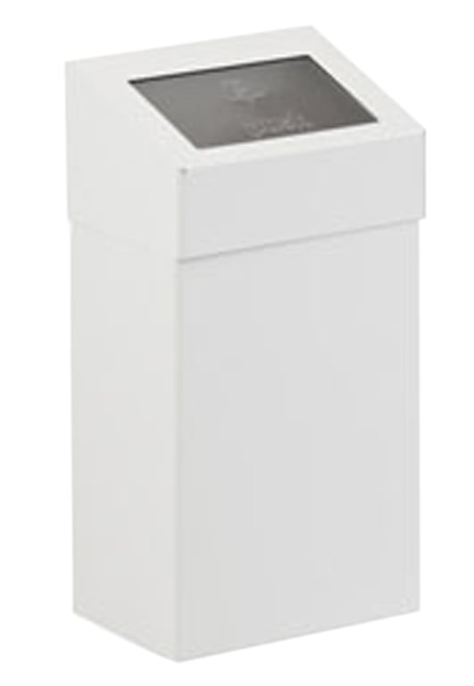 Afvalbak Push 18ltr wit aluminium