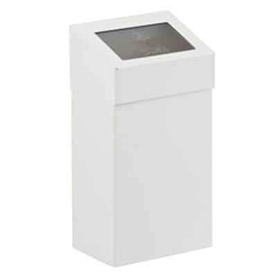 Afvalbak Push 18ltr wit aluminium