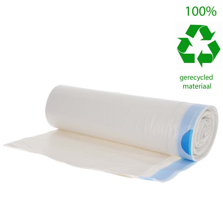CaluClean afvalzak met trekband 70x100cm wit LDPE T30 25st