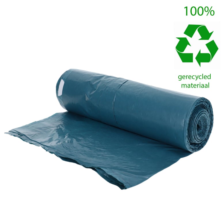 CaluClean afvalzak met trekband 70x100cm blauw LPDE T50 25st