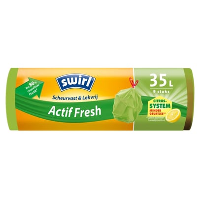 Swirl Actif Fresh scheurvast en lekvrij  met trekband groen 9x35ltr