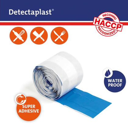 Detectaplast pleister waterafstotend blauw  8cm x 5mtr