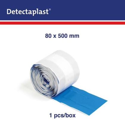 Detectaplast pleister waterafstotend blauw  8cm x 5mtr