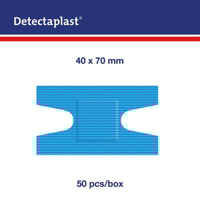 Detectaplast detecteerbare kneukelpleister blauw 68x38mm 50st