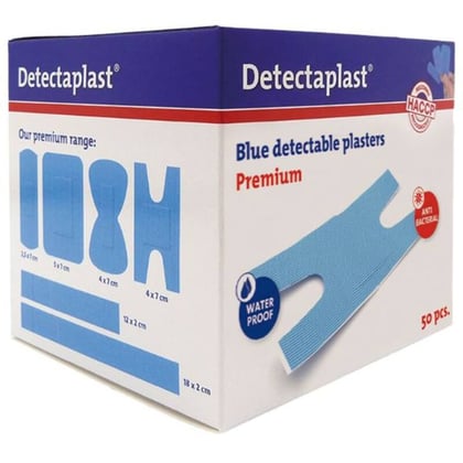 Detectaplast detecteerbare kneukelpleister blauw 68x38mm 50st