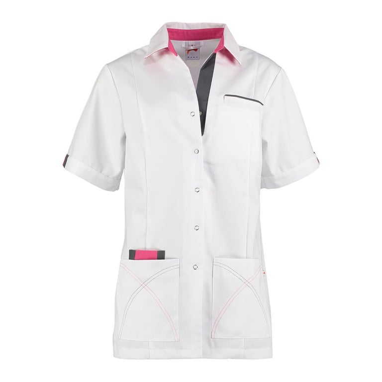 Haen jasje Elien wit/pink/ grijs polyester/katoen
