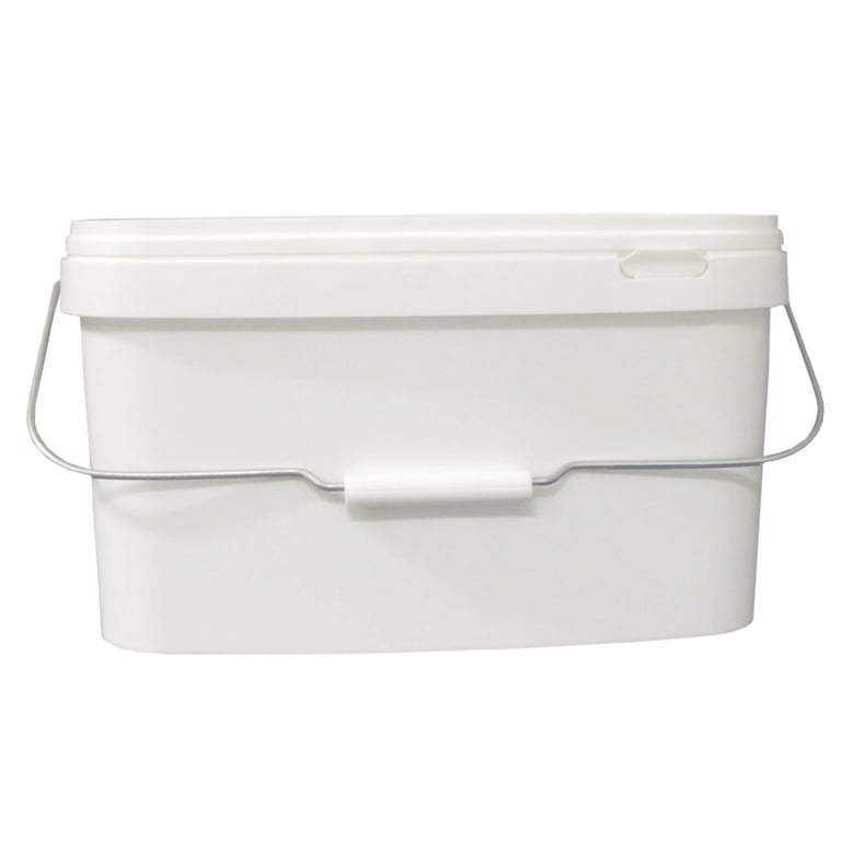 Rechthoekige emmer wit 10ltr