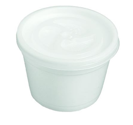 Foambeker met deksel wit