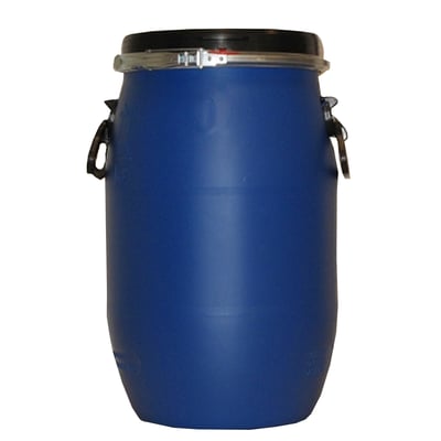 HDPE dekselvat UN gekeurd met handgrepen  blauw 30ltr