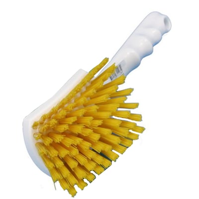 Taski handborstel met steel geel medium hard