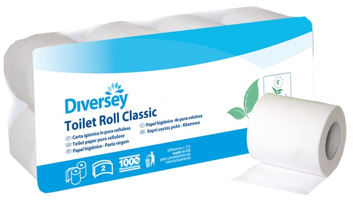 Diversey Classic toiletpapier cellulose 2-laags 160vel per rol 12x10 rollen