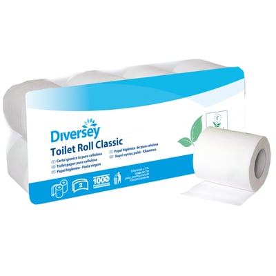 Diversey Classic toiletpapier cellulose 2-laags 160vel per rol 12x10 rollen