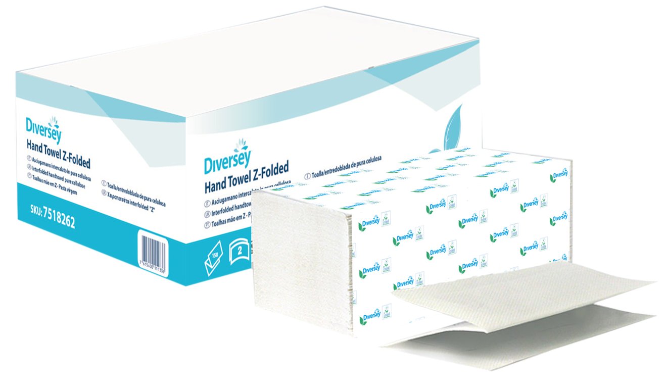 Diversey vouwhanddoek cellulose Z-gevouwen 2-laags 25x150 vel