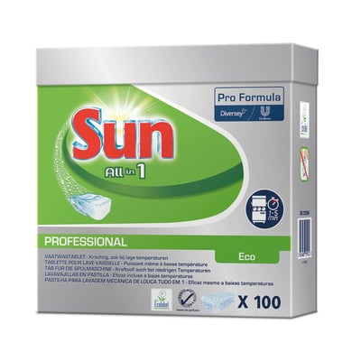 Sun tablets Pro Formula vaatwastabletten All-in-1 Eco 100st