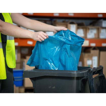 CaluClean afvalzak 90x110cm blauw LDPE T70 10st
