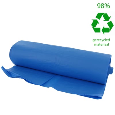 Afvalzak 90x110cm blauw HDPE T30 25st