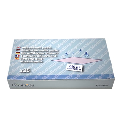Less2Care commode absorberende pads 25st 