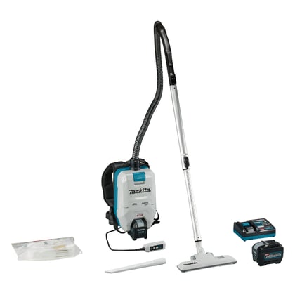 Makita 40V Max rugstofzuiger incl. snellader en 2 accu's