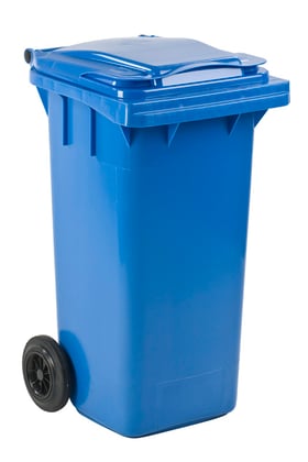 Mini-container 120ltr blauw met deksel