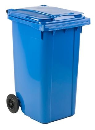 Container 240ltr blauw met deksel kunststof