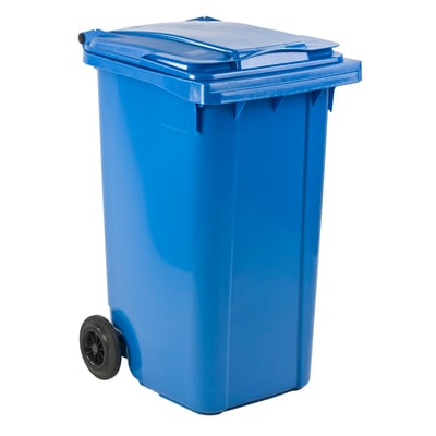 Container 240ltr blauw met deksel kunststof