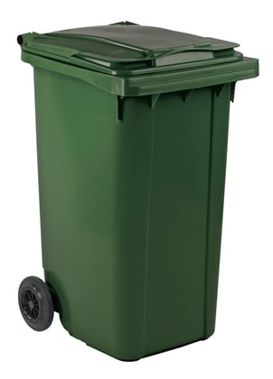 Container 240ltr groen met deksel kunststof