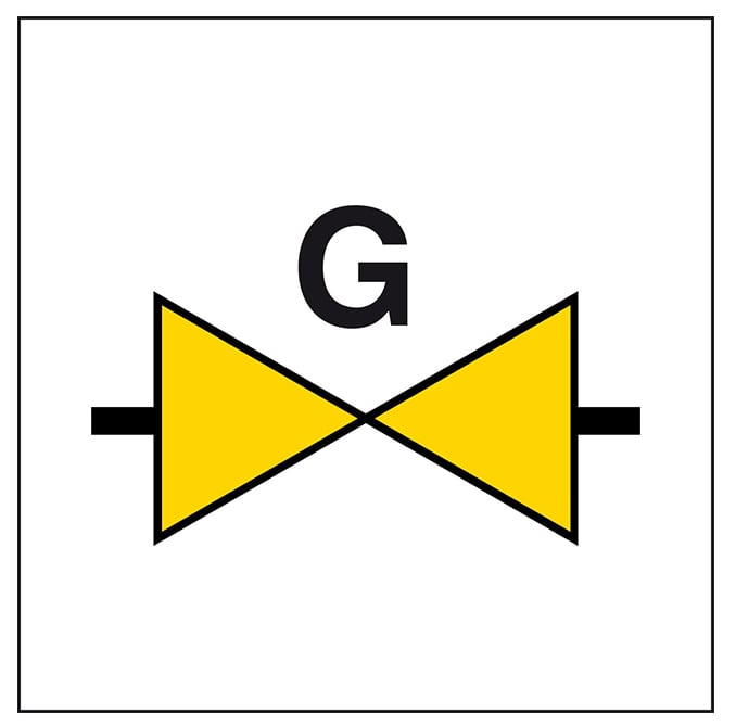 Brady Bordje "locatieaanduiding gasafsluiter" 148x148mm