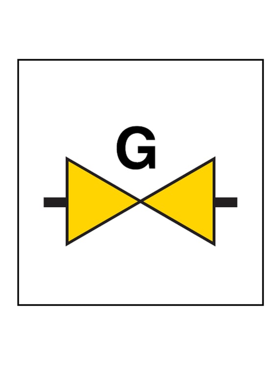 Brady sign "gasafsluiter" 200x200mm