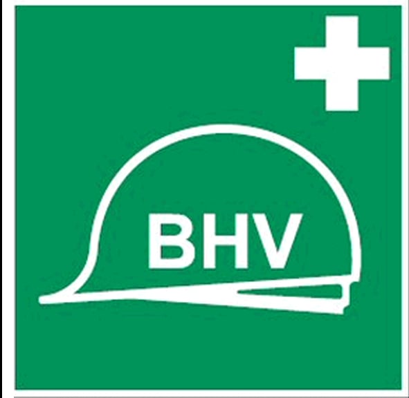Brady bordje "BHV" 100x100mm zelfklevend
