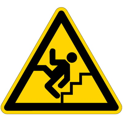 Brady sign "gevaarlijke trap" 87x100mm zwart op geel 