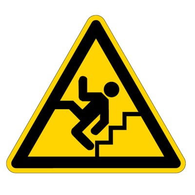 Brady sign "gevaarlijke trap" 173x200mm zwart op geel